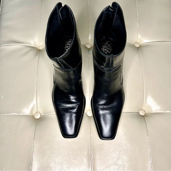 Vince Camuto Black Heeled Boots with Pointed Toe - Picture 5 of 9